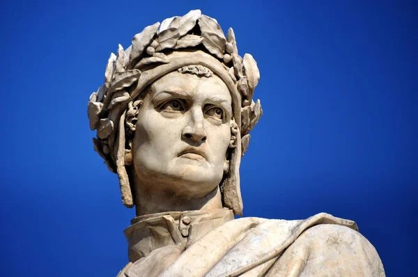 Dante Monument Piazza Santa Croce Blomster — Stockfoto