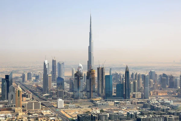 Дубай Бурдж Халифа Центре Города Воздушный Вид Uae — стоковое фото