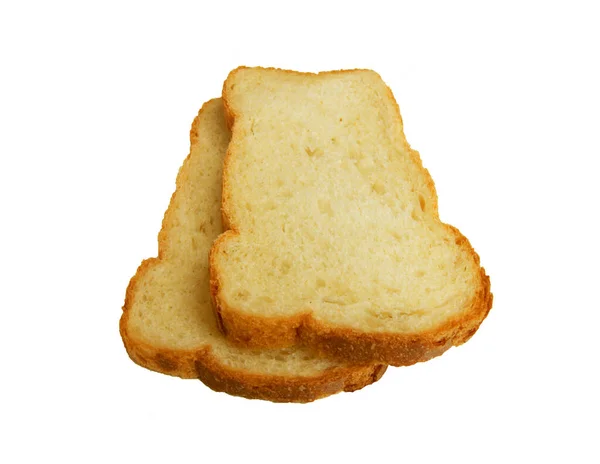 Plasterki Chleba Białym Tle — Zdjęcie stockowe
