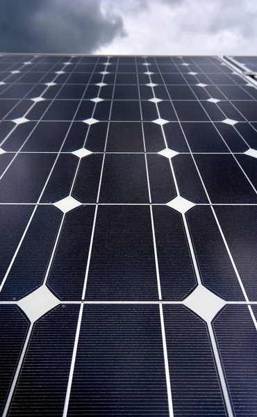 Výroba Elektrické Energie Solárním Panelem — Stock fotografie