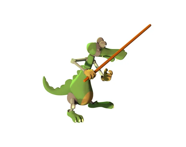 Cartoon Crocodile Illustration White Background — Stock Photo, Image