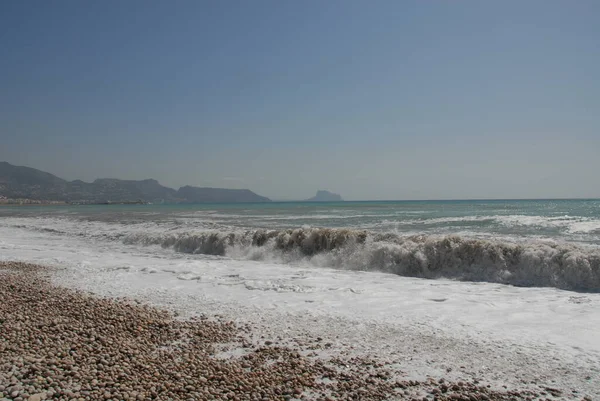 Costa Costa Blanca Com Ondas Surf Espanha — Fotografia de Stock