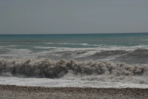 Kust Van Costa Blanca Met Golven Surfen Spanje — Stockfoto