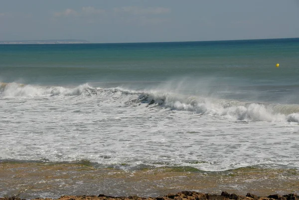 Costa Costa Blanca Com Ondas Surf Espanha — Fotografia de Stock