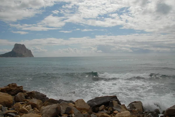 Kusten Costa Blanca Med Vågor Och Surfing Spanien — Stockfoto