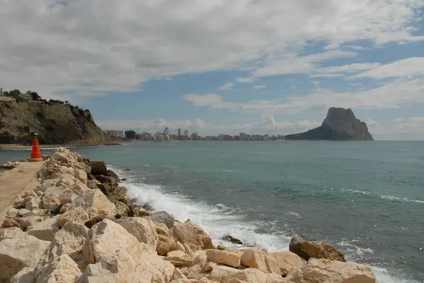 Kusten Costa Blanca Med Vågor Och Surfing Spanien — Stockfoto