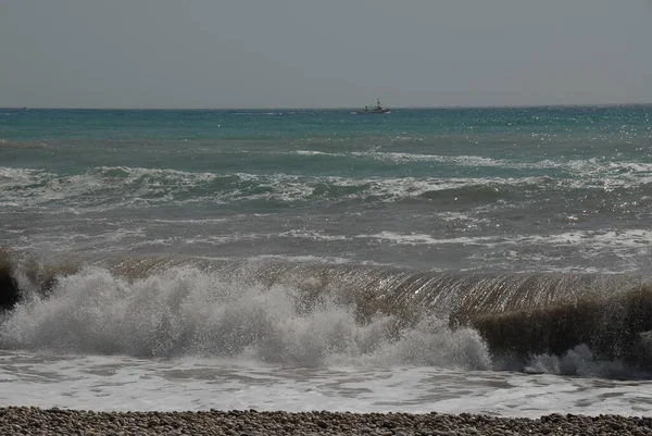 Pobřeží Costa Blanca Vlnami Surfování Španělsko — Stock fotografie