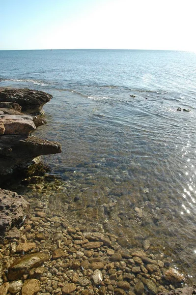 Die Küste Der Costa Blanca Mit Wellen Und Brandung Spanien — Stockfoto