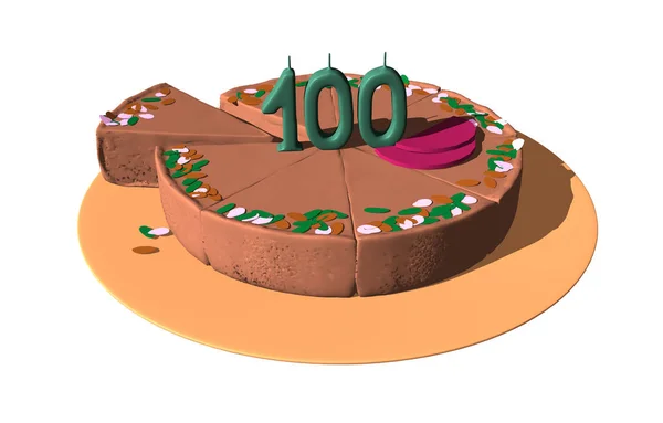 Geburtstagstorte Zum 100 — Stockfoto