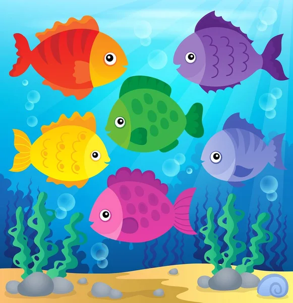 Стилизованные Рыбы Тема Изображение Иллюстрация Рисунка — стоковое фото