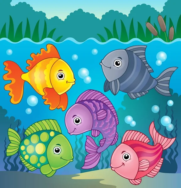 Стилизованные Рыбы Тема Изображения Иллюстрация Рисунка — стоковое фото