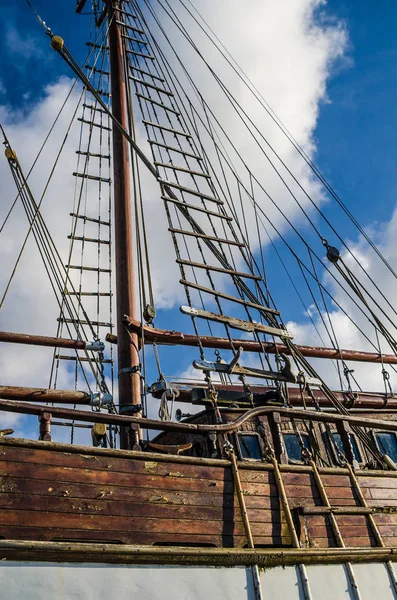 Old Collapsing Sailboats Dock Close — Stock Photo, Image