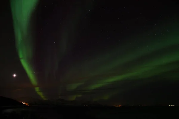 Polarlichter Bei Bremnes Harstad Norwegen — Stockfoto