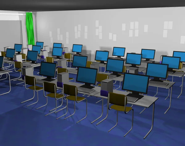 Computer Room Screens — Stock Photo, Image