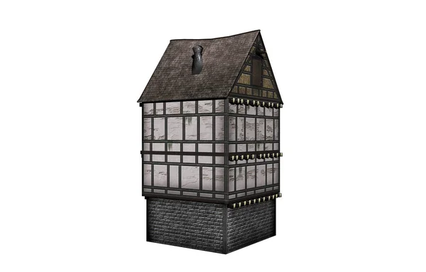 Medieval Meia Madeira Casa Desocupado — Fotografia de Stock