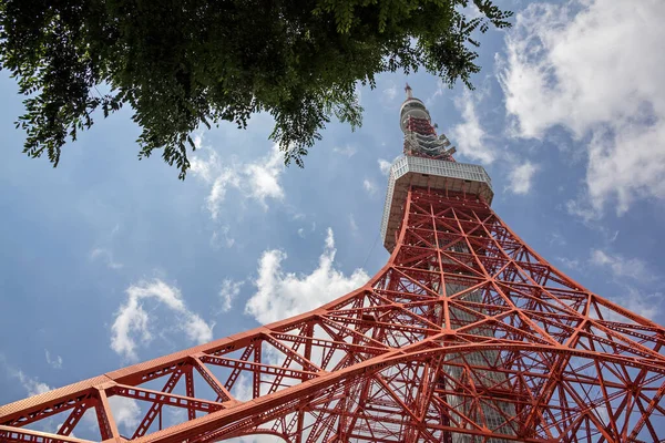 Tokyo Věž 333 Metrů Vysoká Postavena Roce 1958 Modelu Eiffelovy — Stock fotografie