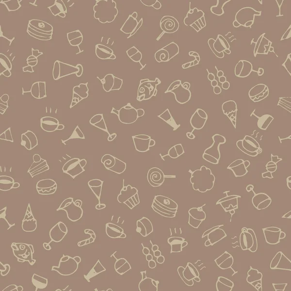 Hand Drawn Sketch Sweets Drink Pattern — Stock Photo, Image