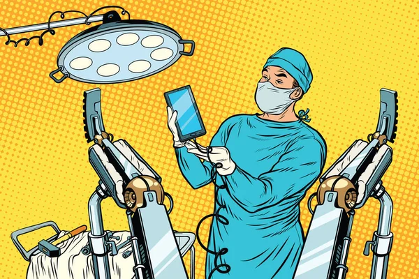 Dokter Kandungan Mengantarkan Ponsel Pintar Bayi Robot Teknologi Dan Gadget — Stok Foto