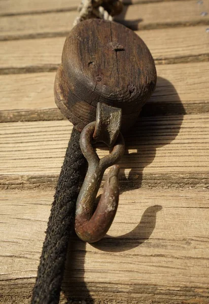 Old Wooden Anchor Wood — Stock Photo, Image
