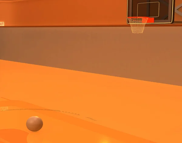 Баскетбольная Площадка Мячом Корзиной Метания — стоковое фото