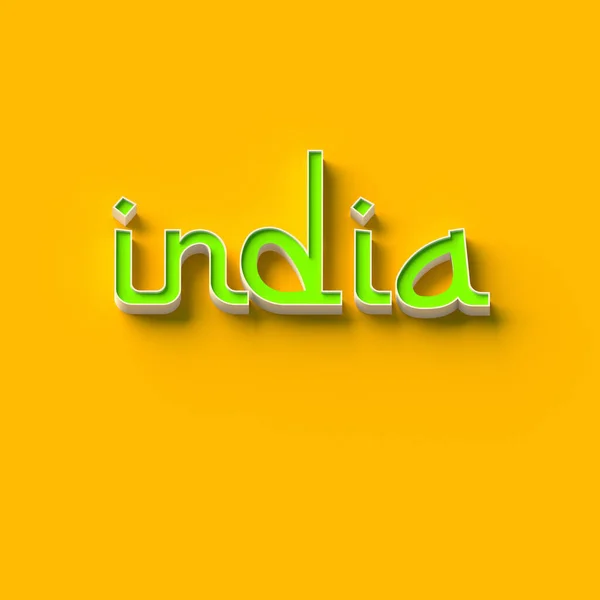 Rendering Words India Plain Background — стоковое фото