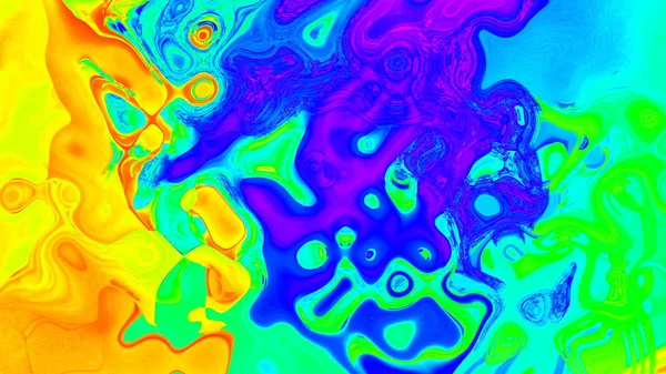 Soyut Gökkuşağı Renkli Boya Mürekkep Patlar Difüzyon Psychedelic Patlama Trafik — Stok fotoğraf