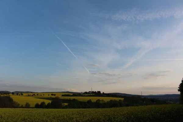 Abstract Chemtrails Lines Sky Chemtrails Conspiracy Theory — Stock Photo, Image