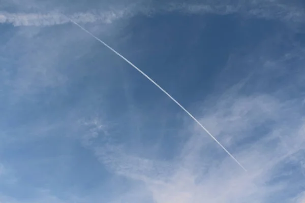 Abstract Chemtrails Lines Sky Chemtrails Conspiracy Theory — Stock Photo, Image