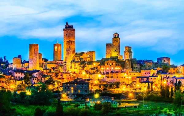 Сан Джиминьяно Небольшой Средневековый Городок Провинции Сиена Тоскана Севере Центральной — стоковое фото