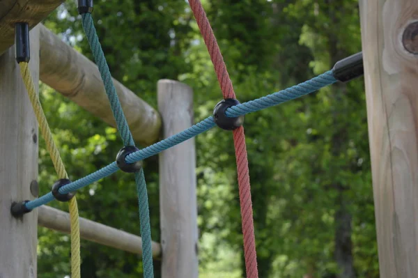 Parco Giochi Chiemsee Con Struttura Arrampicata Rete — Foto Stock