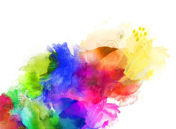 Kleuren Aquarel Texturen Kleurrijk Raster Regenboog Concept — Stockfoto