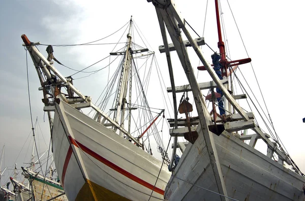 Vieja Docking Barco Puerto — Foto de Stock