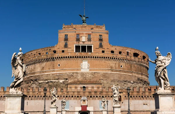 Angel Castle Bridge Ponte Sant Angelo Tiber River Middle Day — Stock fotografie