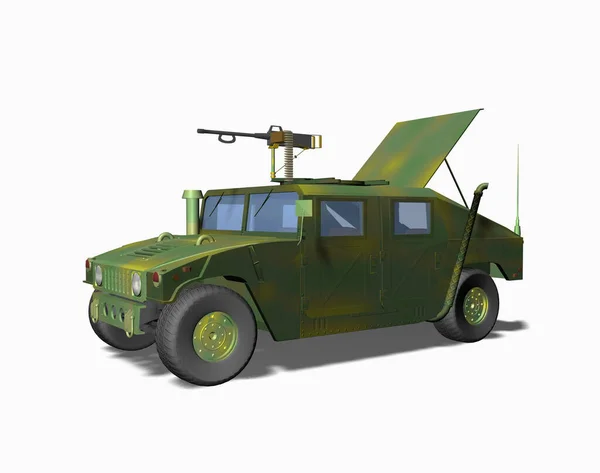 Geländewagen Des Militärs Mit Maschinengewehr — Stockfoto