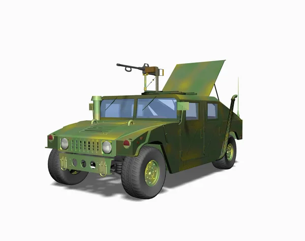 Geländewagen Des Militärs Mit Maschinengewehr — Stockfoto