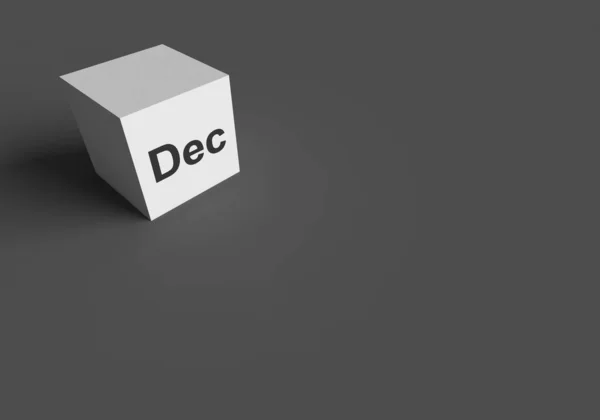 Dec December Rövidítése Rendelete Fehér Cube Ról Stock Photo — Stock Fotó