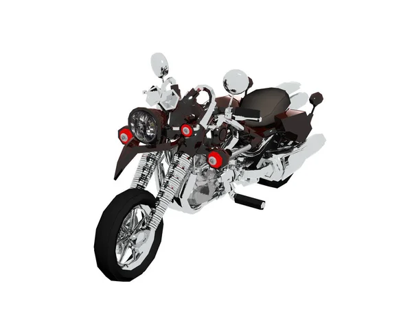 Motocicleta Isolada Fundo Branco — Fotografia de Stock