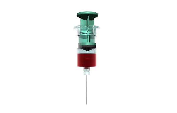 管と血の注射器 — ストック写真