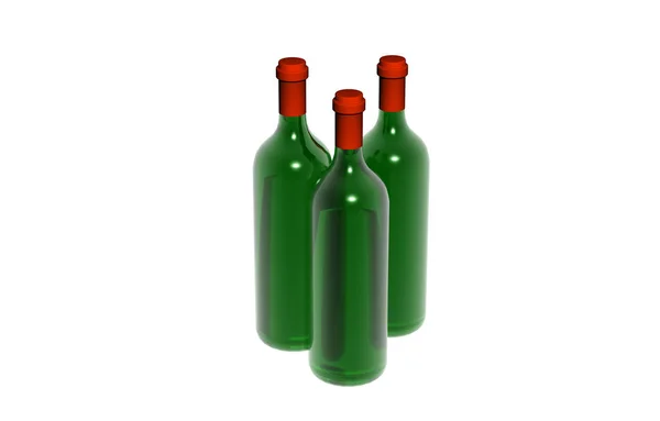 Víno Barevné Skleněné Lahve — Stock fotografie