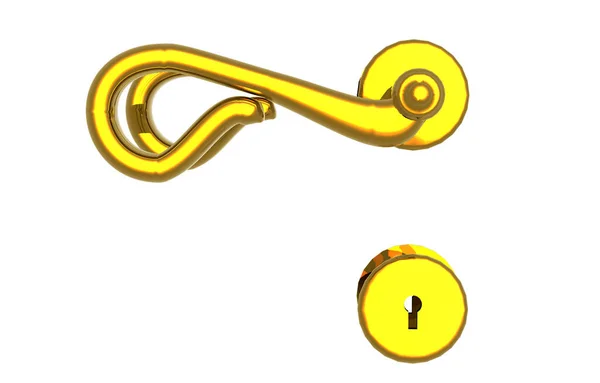 Curved Door Handle Keyhole — Stock Photo, Image