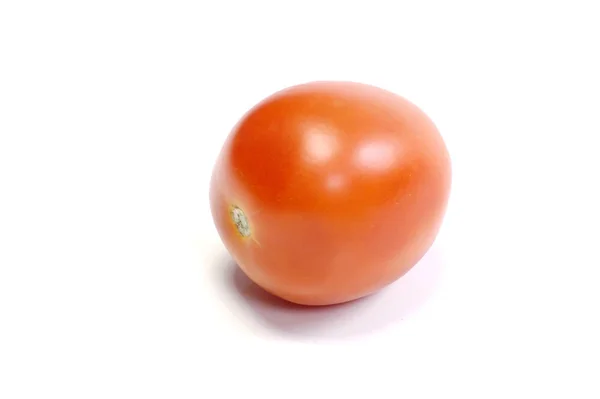 Tomaat Witte Achtergrond Ziet Lekker Fris Uit — Stockfoto