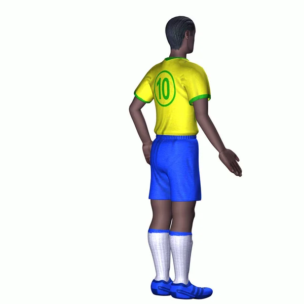 Βραζιλιάνος Ποδοσφαιριστής Στο Τζέρσεϊ — Φωτογραφία Αρχείου