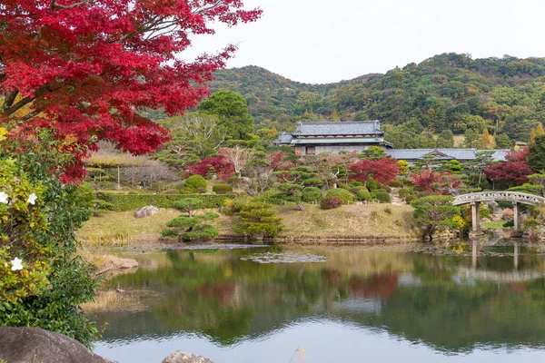 Japansk Vacker Trädgård Höstsäsongen — Stockfoto