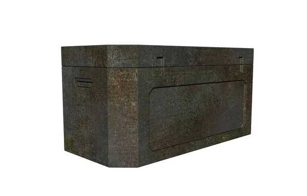 Starý Dřevěný Box Izolované Bílém Pozadí — Stock fotografie