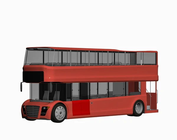 Autobús Dos Pisos Inglés Rojo — Foto de Stock