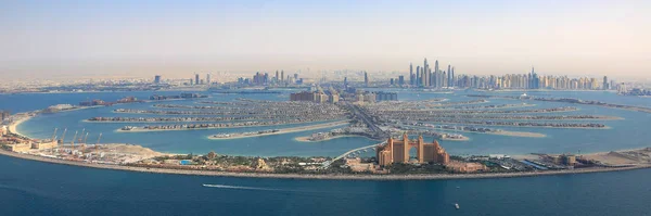 Dubai Palm Jumeirah Palm Atlantis Hotell Panorama Marina Antenn Utsikt — Stockfoto