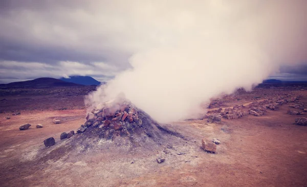 Devils View Steaming Volcan Pile Namafjall Iceland — Stock Photo, Image