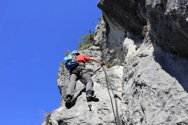 Climber Summit Mountain — Stock Photo, Image