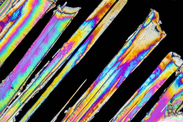 Inyección Microscópica Microcristales Urea Luz Polarizada —  Fotos de Stock