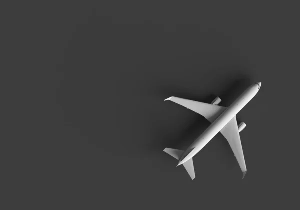 灰色の平原における航空機の3D応答の背景 — ストック写真
